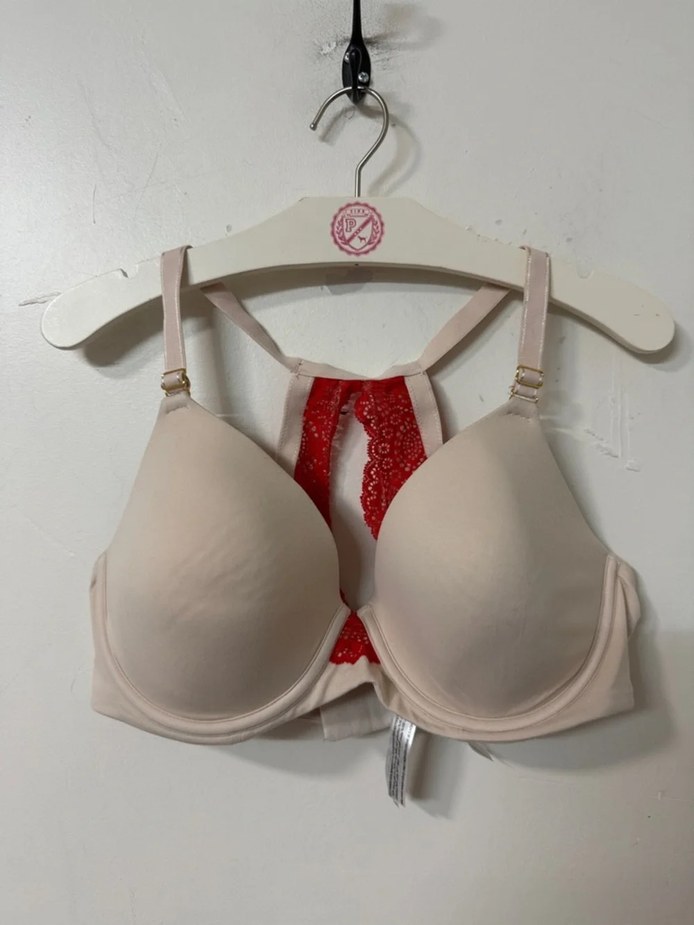 Women's Bra with Lace Racerback - Cream